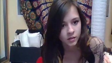 Pretty rus teen undresses to try new underwear, dances in maid dress only