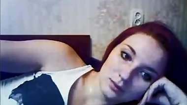 Cute face redhead amateur babe undressing at home