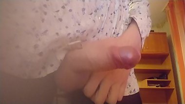 Cute boy cum to camera