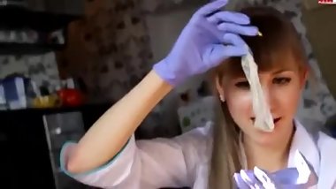 Russian girl drinks cum from a condom