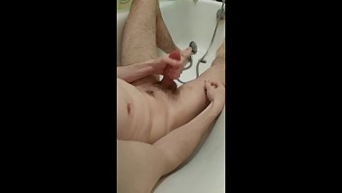 jerking and cum in bathroom