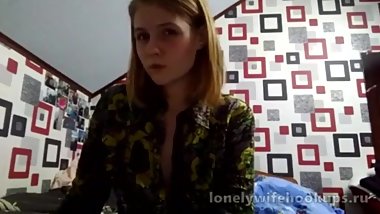 Beautiful Russian girl makes a Blowjob to her boyfriend