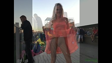 Clover without panties on public