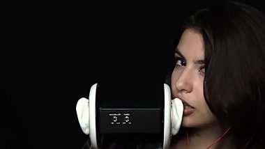 Ear licking ASMR Russian beauty