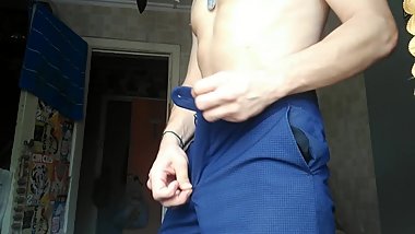 Short video in classic pants