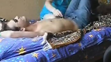 Russian MILF tickles hot blonde teen