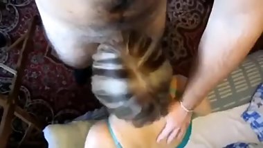 russian gf consents to being a mouth whore