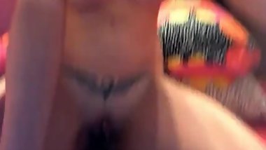 squirting and masturbating with a bottle and hands