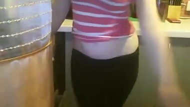 NN Russian webcam girl teasing on kitchen