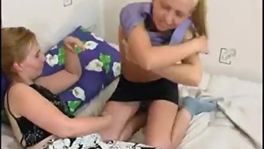 Russian teen with mature lady 3