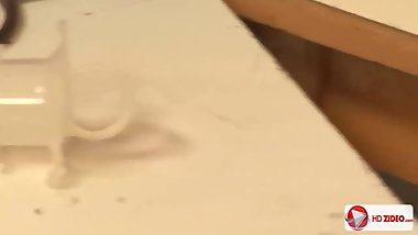 Fucking teacher in college with Cum shot in the face and chest blonde