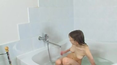 lithuanian teenager pleasuring in a bath