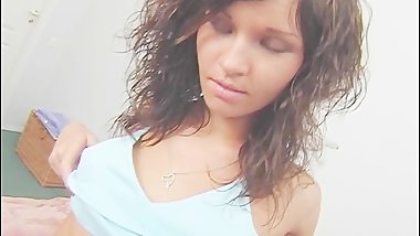 hot little teen does anal POV