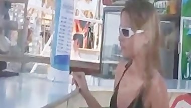 My girlfriend on our vacation on toilet