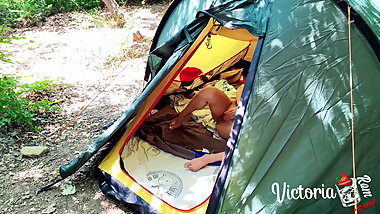 Brunette Fingering Pussy and Cum Hard Outside - Hidden Camer