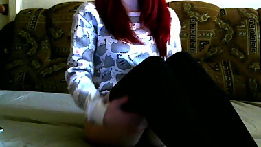 Russian redhead teen show her beauty