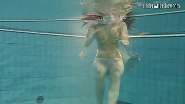 Teen loses her panties underwater