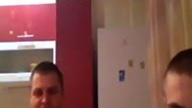 Hot russian babe having fun with two guys