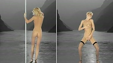 sexy blonde striptease art in stereo