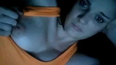 russian teen flashes her tit