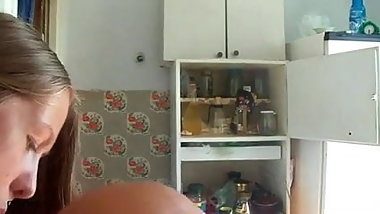 naughty girl in the kitchen