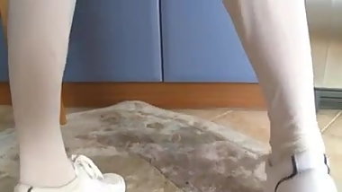 Russian schoolgirl gets fucked in the kitchen