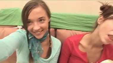 Teens eating bananas