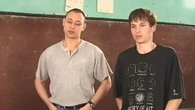 Russian teacher and two boys